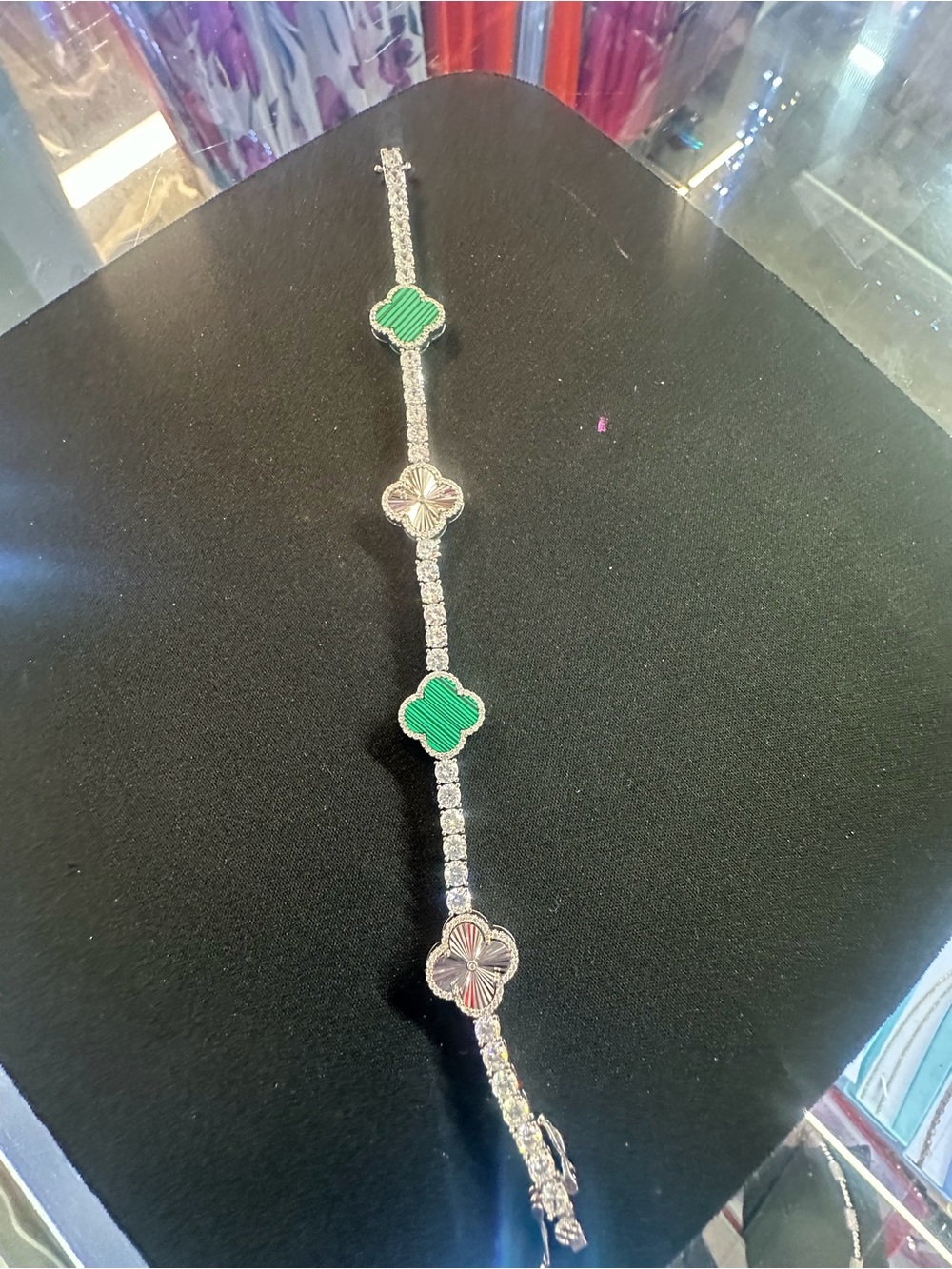 Green Clover Link Bracelet - Women Jewelry